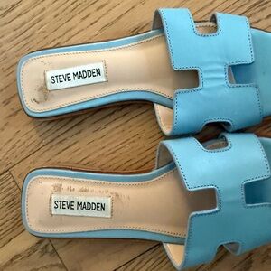 Steve Madden Blue Cutout Slide Mules